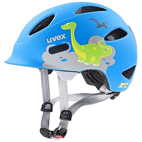 uvex oyo style - leichter Fahrradhelm fÃ¼r Kinder - individuelle GrÃ¶ÃŸenanpassung - erweiterbar mit LED-Licht - dino blue matt - 50-54 cm