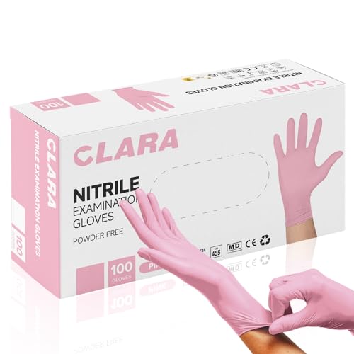 Clara Nitrilhandschuhe Puderfrei Rosa Einweghandschuhe Handschuhe Reinigungshandschuh The Pink 100 Stück M