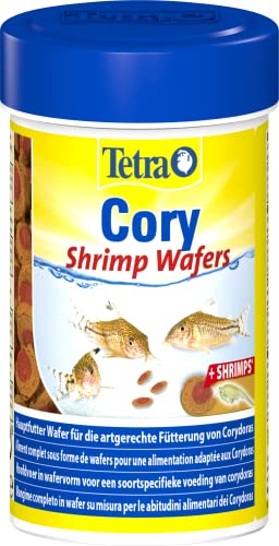 Tetra Cory ShrimpWafers - Fischfutter für am Boden fressende Fische mit 10 % Shrimps 100 ml Dose