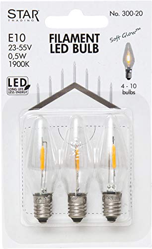 Star Universal Ersatzleuchtmittel LED E10 klar 1900K 0 5W 5 LM 3 St. Karte 300-20