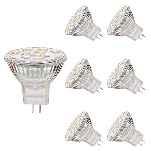 EKSAVE.0 4W Glühbirnen Äquivalent zu 25 35W Halogenlampen.0 Base AC DC 12V 350LM 120 Flutlichtstrahl Einbauleuchten Schienenbeleuchtung 3000K 6 Stück