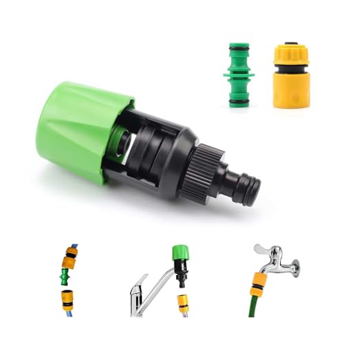 HJIAMA 3 Stück Schlauchanschluss Wasserhahn Schlauch Verbindungsstück Gartenschlauch Verbinder Robust und Verstellbar für Küche Bad Garten