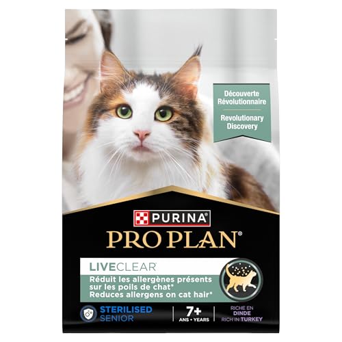 Purina Pro Plan Liveclear Sterilised Senior 7 Reich an Truthahn Trockenfutter Katze Beutel mit 2 8 kg