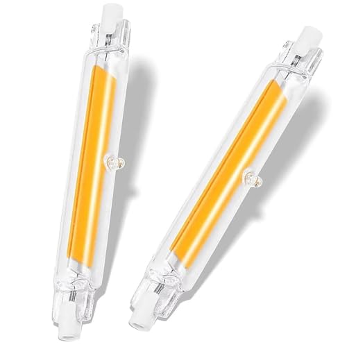 ACAATVE R7s Led 78mm Dimmbar 10W Naturweiß 4000K 1000LM Leuchtmittel R7s Led Ersatz J78 100W Halogenstab 360 Abstrahlwinkel Kein Flackern R7s Led Lampe für Deckenfluter Stehlampe 2 Stück