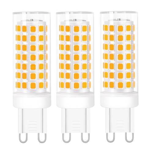 kuyamilay G9 LED Lampe Warmweiß 8W G9 Sockel LED Leuchtmittel Corn Light Bulbs 8W 3000K Enegiesparende LED Glühbirne Ersetzt 75W Halogenlampe AC220-240V 3 Pack