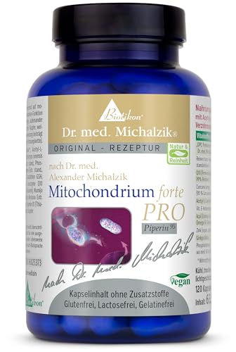 Mitochondrium forte PRO nach Dr. med. Michalzik - Q10 Acetyl-L-Carntin NADH Rhodiola rosea Phosphatidylserin Glutathion Cordyceps - ohne Zusatzstoffe - von BIOTIKON