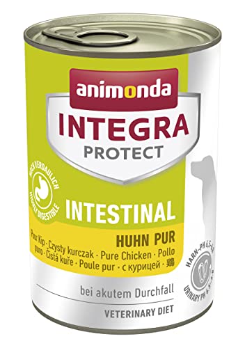 animonda Integra Protect Hunde Intestinal Diät Hundefutter Nassfutter bei Durchfall oder Erbrechen Huhn Pur 6 x 400 g