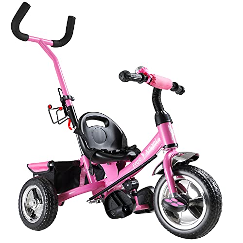  Sicherheitsgurt abnehmbare Lenkstange verstellbare Fußablage Fahrrad Kinder Kleinkinder Baby pink