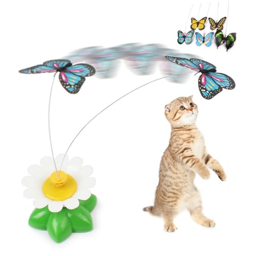 Yardwe 2stücke Schmetterling Spielzeug Für Katzen Elektrisches Interaktives Katzenspielzeug Mit Rotierendem Design Katzen-schüttelspielzeug Für Training Und Spiel Farbe Zufällig