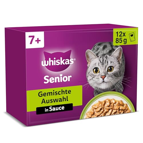  Senior 7 Gemischte Sauce 48 12x85g 4er Pack Katzenfutter nass für ab 7 Jahren und älter