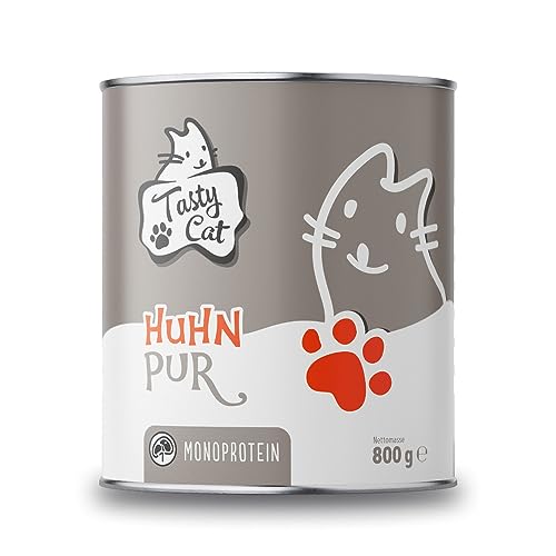 Tasty Cat Nassfutter für Katzen Mono Huhn pur 6 x 800g. getreidefrei zuckerfrei Monoprotein