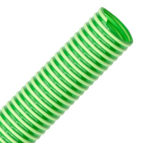 FLEXTUBE GR 63mm 2 1 2 Zoll Länge 10m PVC Schlauch Spiralschlauch Saugschlauch mit Hart PVC Spirale grün transparent