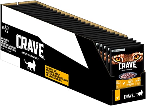 CRAVE Katze Portionsbeutel Sauce Huhn 28x 85g