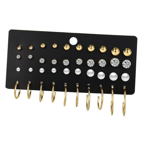 Ipetboom Set Schmuck Set Vintage Stil Piercing Ohrstecker Komfortabel Kratzfest Elegant für Mehrere Ohrlöcher