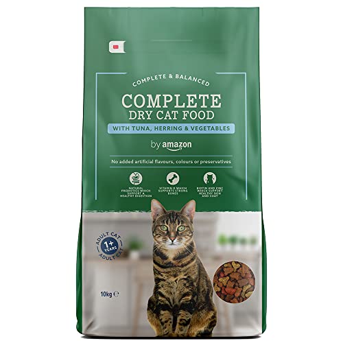 by Amazon Komplett-Trockenfutter für Erwachsene Katzen Mit Thunfisch Hering und Gemüse 1er-Pack 1 x 10kg