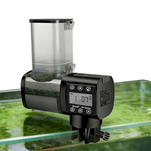 Automatischer Fischfutterautomat 500 ml Aquarium Futterspender mit LCD-Display und 6 zeitgesteuerten Fütterungsmodi für Koi und Zierfische ideal für Urlaub Wochenende und Tägliche Pflege