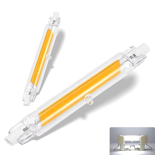 Dvnoua R7S LED 78mm Dimmbar 10W Kaltweiß 6000K 1000LM R7S LED Lampen Ersatz für 100W J78mm Halogenstab Led Stab Kein Flackern 360 Abstrahlwinkel 2PCS