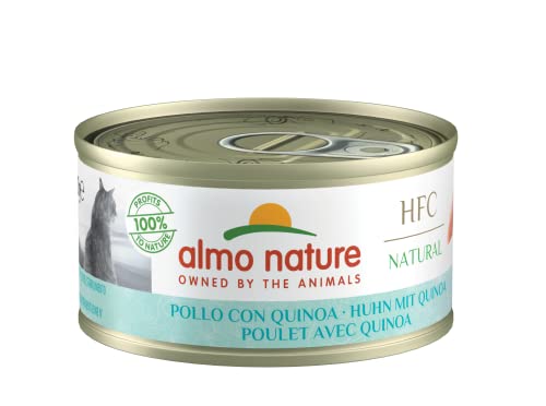 Almo Nature HFC Natural Huhn mit Quinoa Nassfutter für ausgewachsene Katzen 24 Packungen 70 g