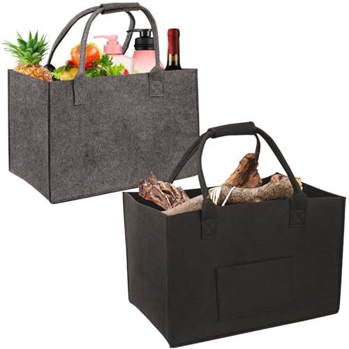 Zouboto 2 Stück Shopper für Robuste Einkaufstasche Universell Einsetzbar Faltbarer filztaschen shopperß