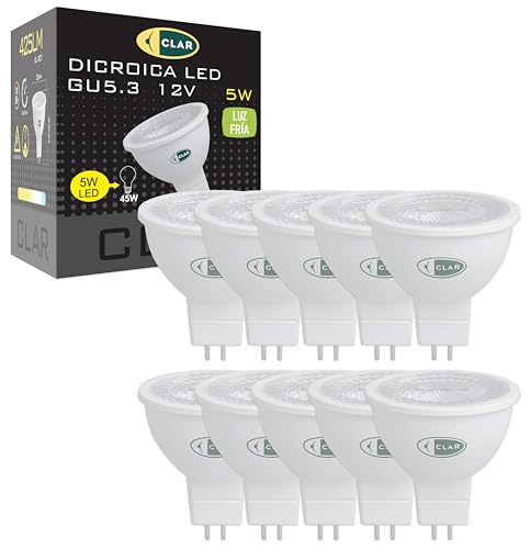 CLAR - MR16 GU5.3 LED Spot 12V 5 W Kaltweiß 6000 K Halogenersatz Pack 10