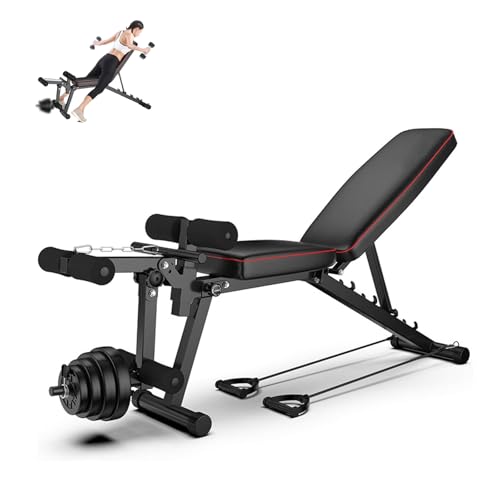  Klappbar Bankdrücken bank Fitness Geräte Zuhause Home gym Equipment SchräGbank langhantel set 6 in 1 Fitnessbank FüR Zu Hause oder Im Fitnessstudio