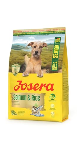 JOSERA Senior mit Lachs Reis 1 x 3 kg Premium Trockenfutter für ältere Hunde Aller Rassen fettreduziert Mit Omega 3 L-Carnitin Immune Plus für EIN intaktes Immunsystem 1er Pack