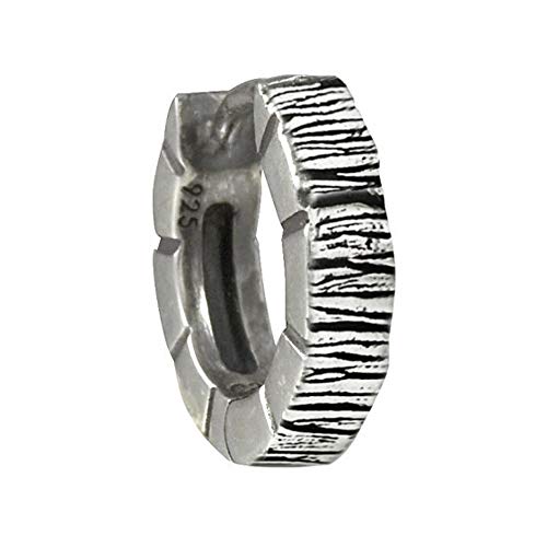 cai Herren Einzel Creole 925   Sterling Silber 1 3mm oxidiert ohne Stein Silbergrau 0 176ct 132210505