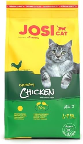 JosiCat Crunchy Chicken 1 9 kg Premium Trockenfutter für ausgewachsene Katzen Katzenfutter Powered by JOSERA 1er Pack