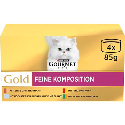 Gourmet Gourmet PURINA GOURMET Gold Feine Komposition Katzenfutter nass Sorten-Mix 12er Pack 12 x 4 Dosen 85g