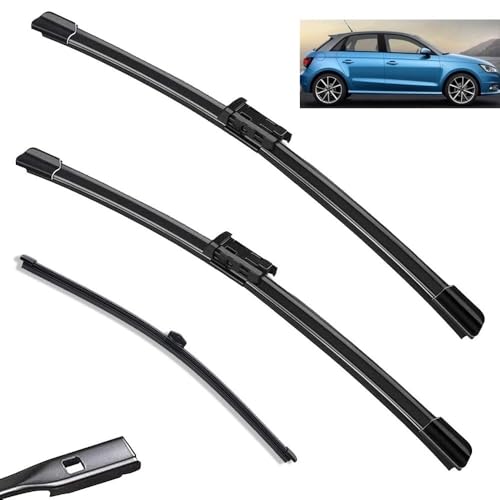 Scheibenwischer Kompatibel für Audi A1 Scheibenwischer vorne und hinten 2010-2017 Wischerblätter Vorne Hinten Set Auto Scheibenwischer Gummi Zubehör Ersatzwischblätter Replacement