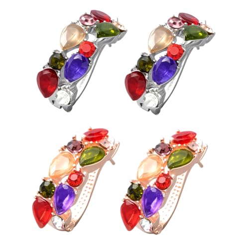 GOMAKERER 2 Paar Huggie Ohrstecker In 2 Farben Für Damen Creolen In Silber Und Ros gold Funkelnde Zirkonia Strass Ohrstecker Party Und Abschlussball Modeschmuck Für Frauen