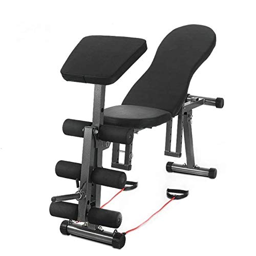 Hantelbank Heimfitnessgeräte verstellbare flache Hantelbank Trainingsbank für Ganzkörpertraining multifunktionale faltbare Fitness-Flachbank mit Gewicht