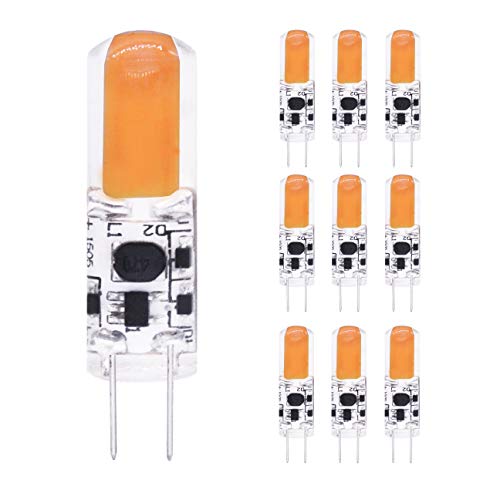 SINCELIGHT G4 LED Kristall Glühbirne mit GU4 Pins 12V 2W 190lm Ersetzt 20 Watt Halogenlampen Warmweiß - 2700 Kelvin SDCM 3 Omnidirektional 360 Ausstrahlungswinkel nicht dimmbar 10er Pack