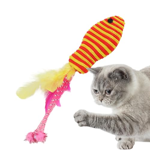 Poupangke Katzenfeder interaktives Form Teaser buntes Unterhaltungszubehör tragbares Katzenzubehör zum Trainieren und Spielen