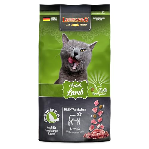 LEONARDO Katzenfutter Adult Lamb 1 8kg Beutel Lammfleisch Trockenfutter für ausgewachsene Katzen Aller Rassen ab 1 Jahr Made in Germany