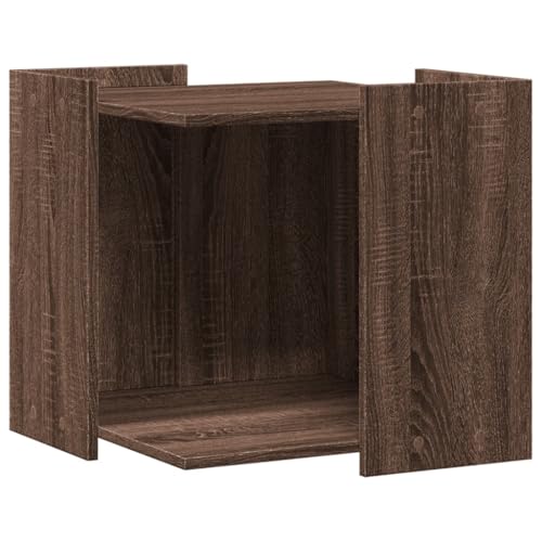 vidaXL Katzenklo Schrank Katzenschrank Katzentoilette Beistelltisch Katzenhaus Katzenmöbel Verstecktes Design Braun Eichen-Optik Holzwerkstoff