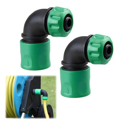 PASLFC 2 Stück Gartenschlauch Schnellkupplung Winkeladapter 90-Grad-Gartenschlauch-Adapter 90 Grad Schlauchkupplung Anschlüsse Gartenschlauch verbinder 1 2 Zoll Gartenschlauch Schnellkupplung