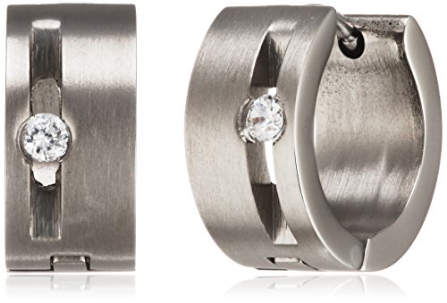 Pure Grey Damen-Creolen Titan mattiert Zirkonia transparent Brillantschliff - 23452 Pure Grey Damen-Creolen Titan mattiert Zirkonia transparent Brillantschliff - 23452