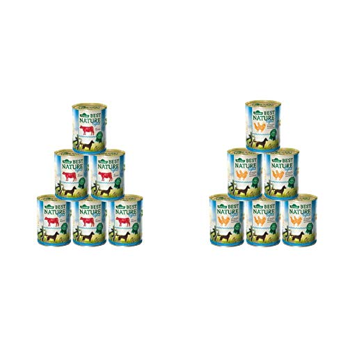 Dehner Best Nature Hundefutter Light Rind und Zucchini 6 x 400 g 2.4 kg Best Nature Hundefutter Light Huhn und Karotten mit Distelöl 6 x 400 g 2.4 kg