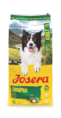 JOSERA Adult SensiPlus Ente Reis 1x 12 5 Premium Trockenfutter für ausgewachsene empfindliche Hunde mit viel Biotin für gesunde Haut Fell hoch verdaulich glutenfrei 1er Pack