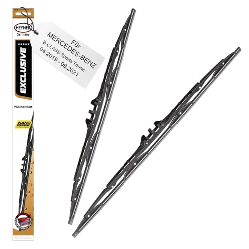 HEYNER Scheibenwischer mit Heckwischer passend für MERCEDES-BENZ B-CLASS Sports Tourer 04.2019-09.2021 EXCLUSIVE Gelenkwischer klassisch