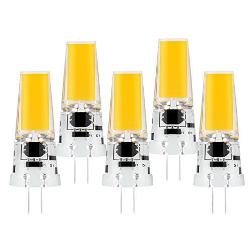 G4 5W LED Birne Ersetzt 30W Halogenlampen AC DC 12-24V Warmweiß 3000K 400lm Dimmbar Kein Flackern 360 Abstrahlwinkel 5er Pack Color Warm White 3000k