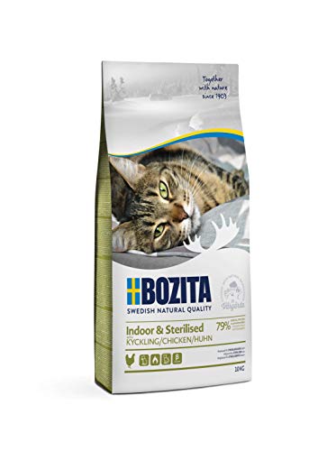 BOZITA Indoor Sterilised Hühnchen - Trockenfutter für erwachsene hauptsächlich drinnen lebende Katzen 10 kg