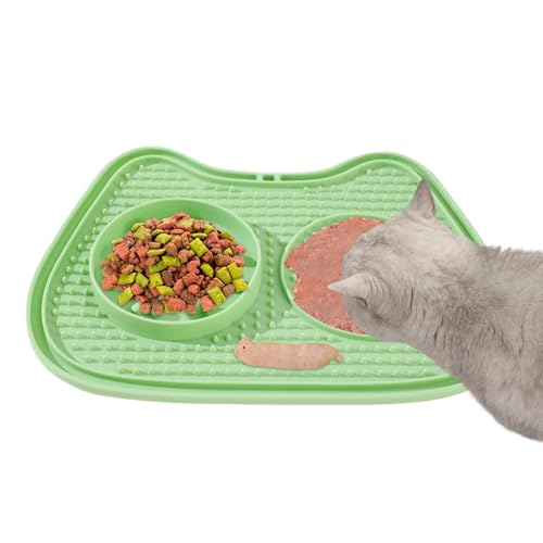 Quorvex Langsamfütterer für   Saugnapf Anti Verschlucken Futterspender Hauskatzen Verlangsamter Leckmatte   Für Joghurt Streifen Snacks Nass Trockenfutter