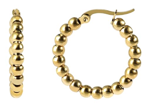 Akzent Creolen Edelstahl Kugel-Design