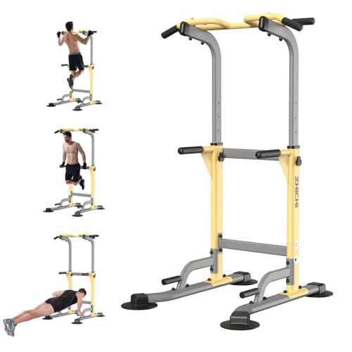 Z ZHICHI Klimmzug-Dip-Station Power-Tower Sportgeräte Fitnessgeräte für Zuhause Muskelaufbau Krafttraining Fitness Workout Station Klimmzüge Dip-Ups 150 kg T055CDN