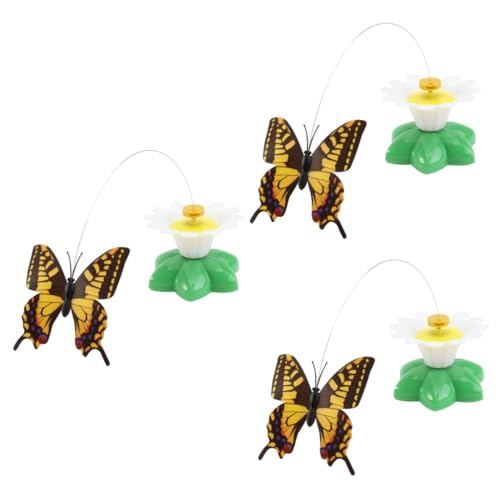 INOOMP 3stücke Rotierendes Elektrisches Katzenspielzeug Mit Butterfly-Design Zufällige Farbe Fördert Aktives Spielen Und Selbstbeschäftigung Für Katzen Batterien Nicht Enthalten
