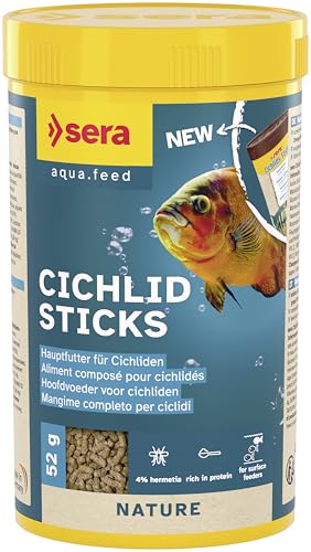 sera Cichlids Sticks Nature 250 ml 52 g - Basisfutter für größere Cichliden Barschfutter fürs Aquarium Fischfutter Aquarium