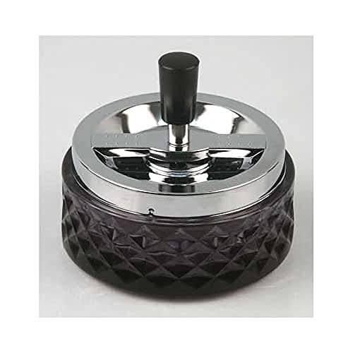 HA Aschenbecher chrom Rauchglas 12cm 732 g Schwarz Silber