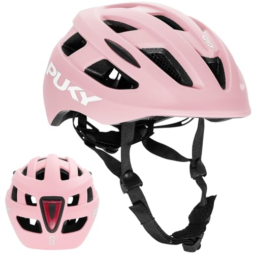 PUKY Helmet M Rosa Optimal für Kopfumfang 54 58 Leicht Belüftet Robuster Polycarbonat EPS Schaum Schutz Licht Modul 360 Sichtbarkeit Stylisches Design Farboptionen